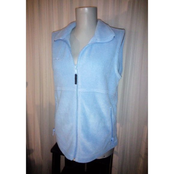 Ladies Columbia Fleece Zip Vest Size M Light Blue - Picture 4 of 5